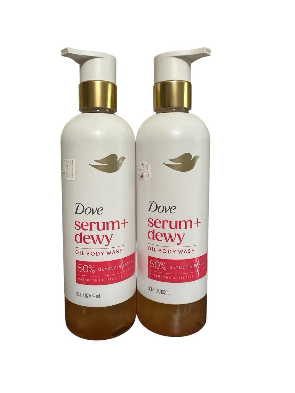 Dove 2x Serum+ Shower Oil Body Wash with 50% Glycerin, Dewy Geranium Coconut oil